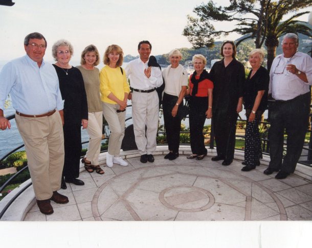 Our happy hiking group on the hotel patio in Santa Margherita