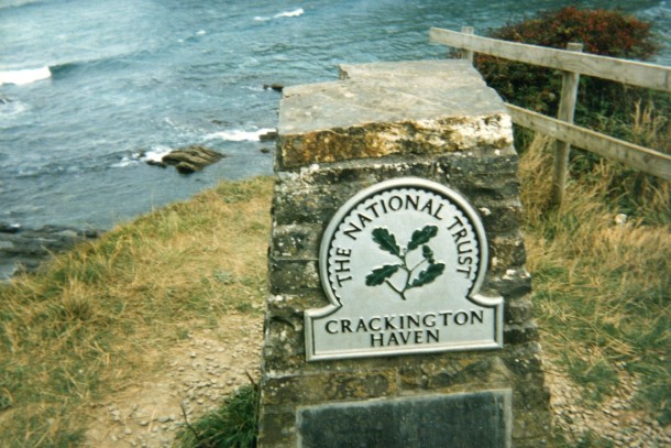 Crackington Haven signpost on the cliffs