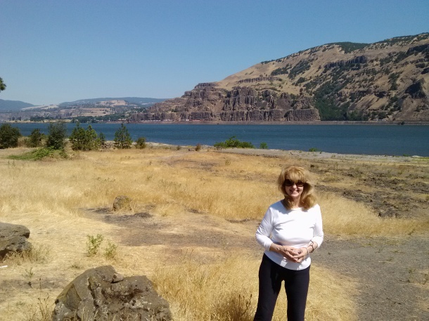 Standing on the banks of the Columbia River