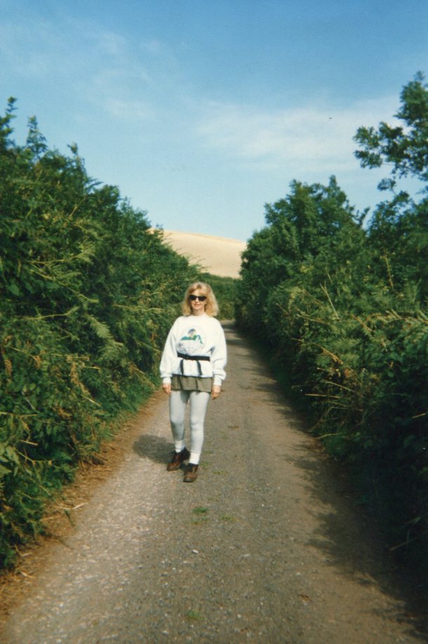 On the road to Cornwall down a country lane 
