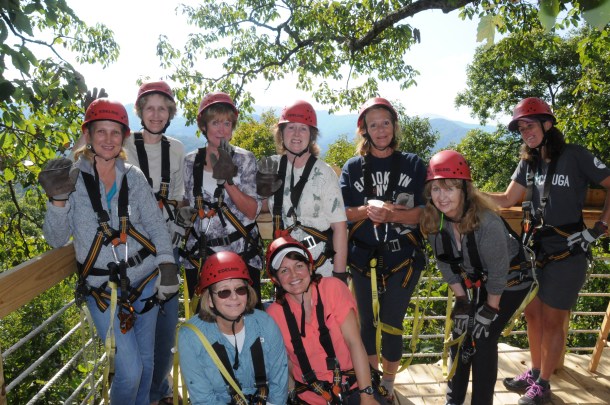Zip lining in the Blue Ridge Mountains